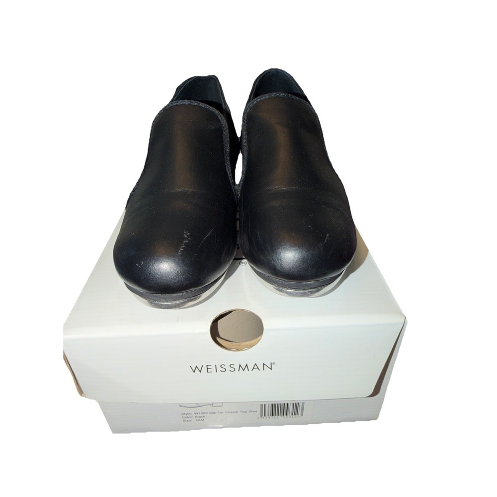 Weissman W1500 Tap Slip on Dance Shoe Color Black  Size 2AM  W1500